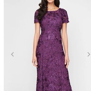 Elegant Purple Lace Dress